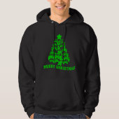 Veste À Capuche Arbre de Noël noir et vert avec contrôleurs (Devant)