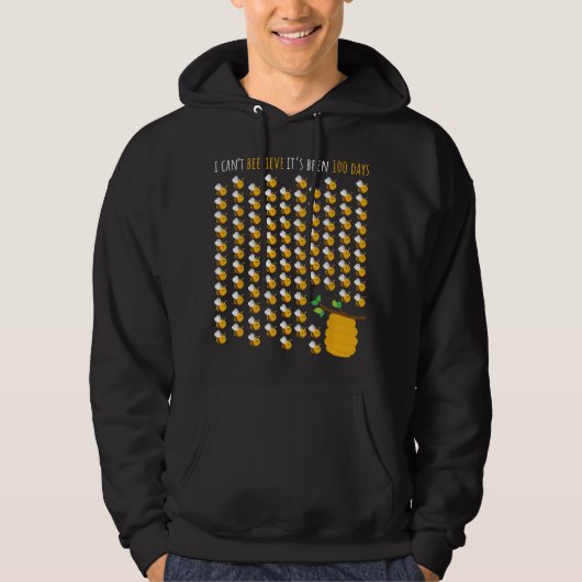 Veste À Capuche Arbre de ruche d'abeille 100 jours d'école enseign (Devant)