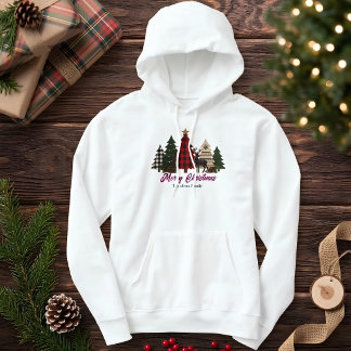 Veste À Capuche Arbres de Noël Familiaux au Carreaux Rustiques et