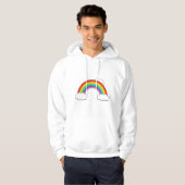 Veste À Capuche Arc en ciel avec nuages blancs (Devant entier)