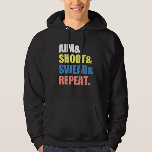 Veste À Capuche Archery Darts Billard  Aim Shoot Swear Repeat (Devant)