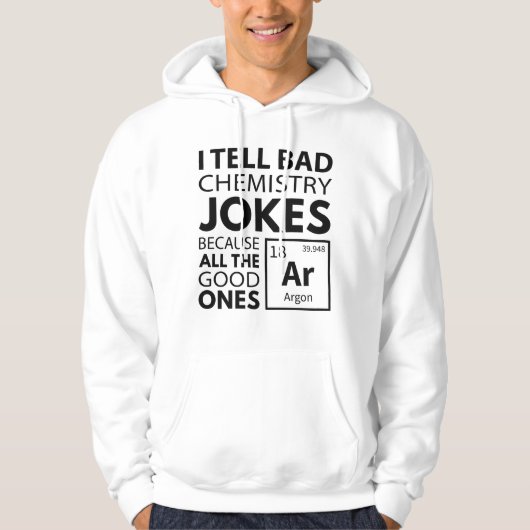 Veste À Capuche Argon, blagues sur la chimie (Devant)