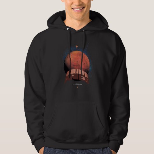 Veste À Capuche AriesMars Astronomie Astrologie (Devant)