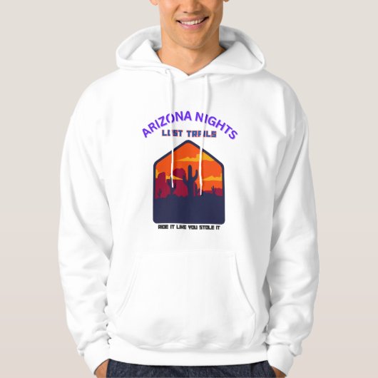 Veste À Capuche ARIZONA NUITS PERDU TRAILS Typographie Design (Devant)
