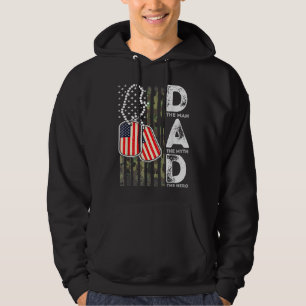 Veste À Capuche Armée Vétéran Papa USA Drapeau Armée Camouflage de