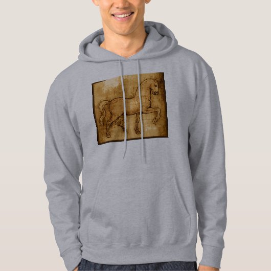 Veste À Capuche Art de cheval de Leonardo da Vinci (Devant)