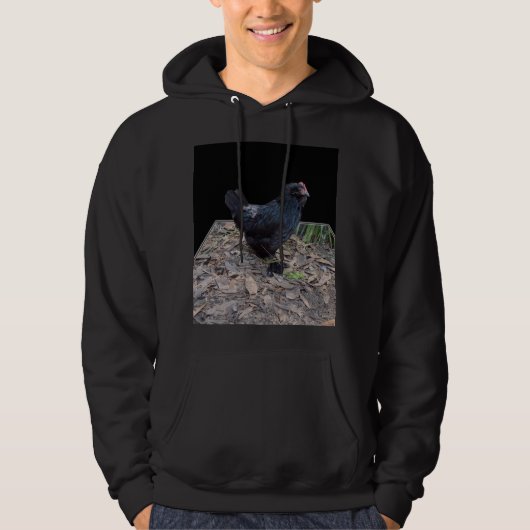 Veste À Capuche Art Dimensional Noir Fluffy Rooster (Devant)