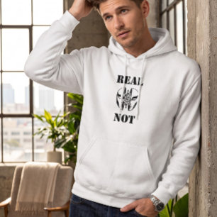Veste À Capuche Art Graphique de Masque Surréaliste « REAL NOT » à