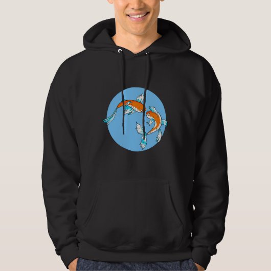 Veste À Capuche Art numérique de poisson de Koi (Devant)