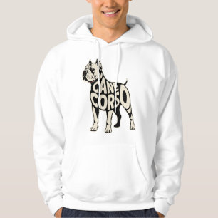 Veste À Capuche Art typographique gras de chien Cane Corso