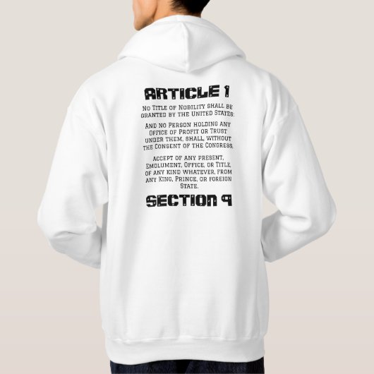 Veste À Capuche Article 1, Section 9. Aucun émolument (Dos)