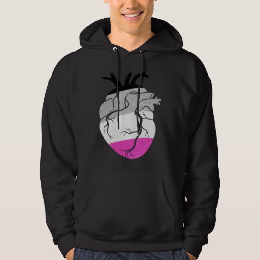 Veste À Capuche Asexual Pride Heart Flag (Devant)