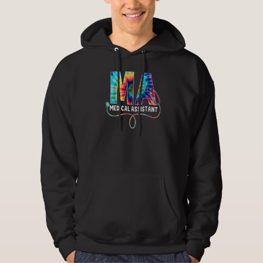 Veste À Capuche Assistant Médicale Tie Dye Stethoscope Infirmière  (Devant)