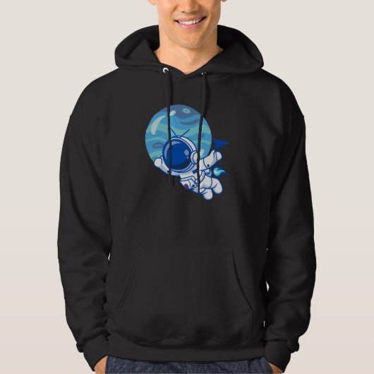 Veste À Capuche Astronaut Planète Et Drapeau (Devant)