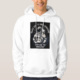 VESTE À CAPUCHE ASTRONAUT QUOTE, BLAST OFF À NEW HORIZON