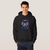 Veste À Capuche Astronaute néon Graphisme Exploration spatiale cos (Devant entier)