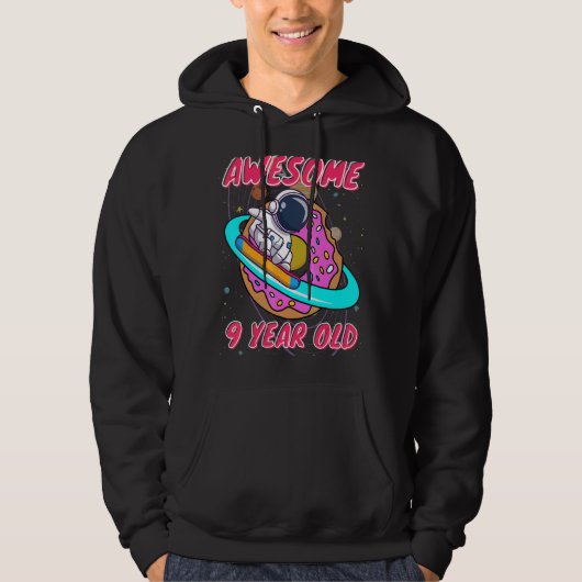 Veste À Capuche Astronaute Spatiale Génial À 9 Ans Anniversaire (Devant)