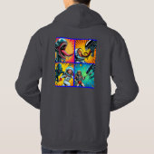 Veste À Capuche Astronautes contre Pop Art Alien (Dos)