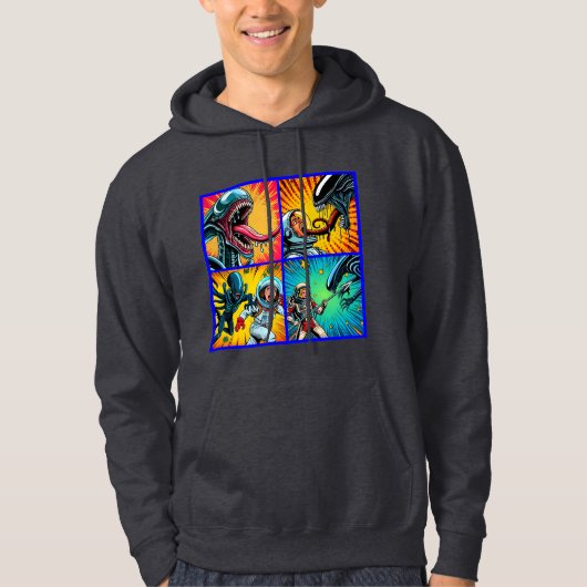 Veste À Capuche Astronautes contre Pop Art Alien (Devant)