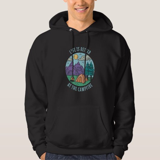 Veste À Capuche Au Feu De Camp Camping Caravanier (Devant)