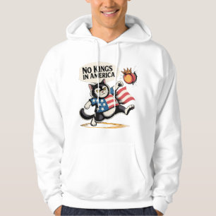 Veste À Capuche Aucun roi en Amérique Chat patriotique