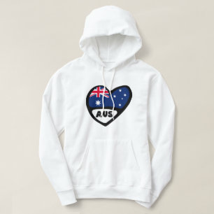 Veste À Capuche Australie Pays Code Drapeau Coeur AUS