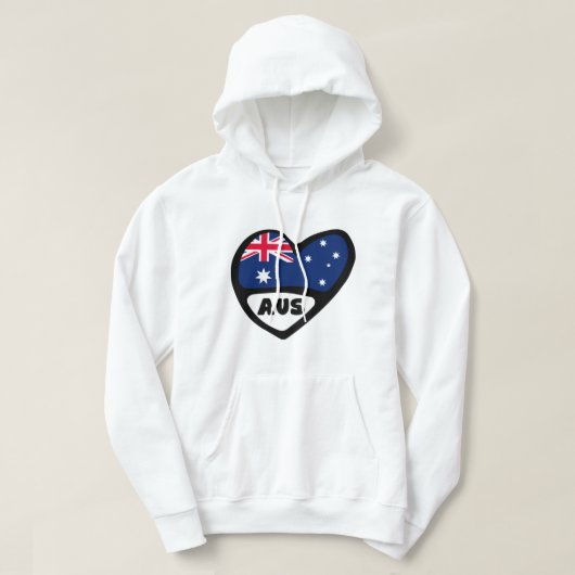 Veste À Capuche Australie Pays Code Drapeau Coeur AUS (Design devant)