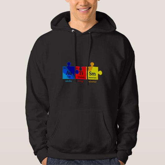 Veste À Capuche Autism Aware Puzzle Chemical Element (Devant)