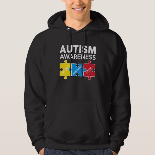 Veste À Capuche Autism Awareness Accept Support Love Puzzle Men Wo (Devant)