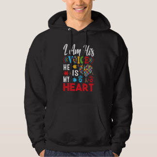 Veste À Capuche Autism Awareness Day I'm His Voice He Is My Heart