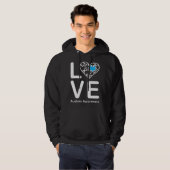 Veste À Capuche Autism Awareness Love Heart Blue Puzzle for Men Wo (Devant entier)