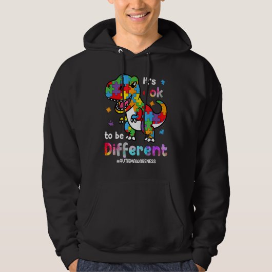 Veste À Capuche Autism Awareness Rex It s Ok To Be Different Puzzl (Devant)
