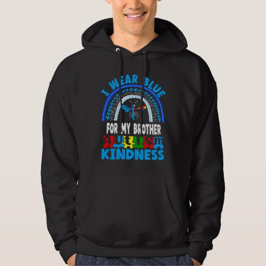 Veste À Capuche Autism Brother Rainbow Bee Kindness (Devant)