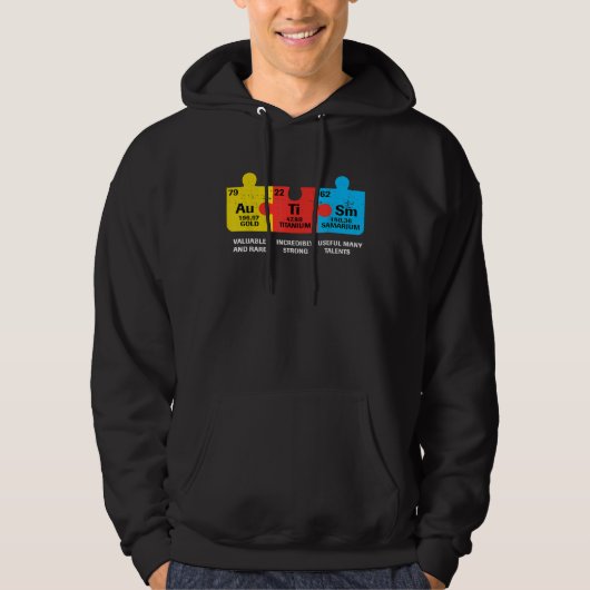 Veste À Capuche Autism Elements Periodic Table Awareness ASD Men W (Devant)