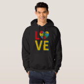 Veste À Capuche Autism Love Heart Sensibilisation sur l'autisme Da (Devant entier)