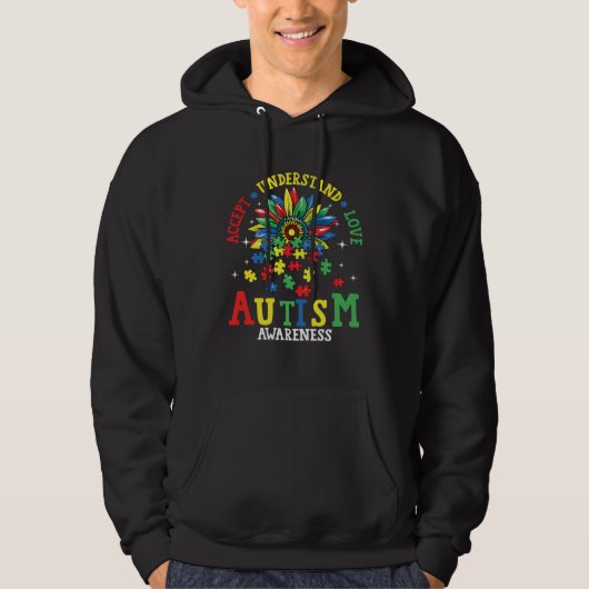 Veste À Capuche Autism Women Men Accept Understand Love Autism Awa (Devant)