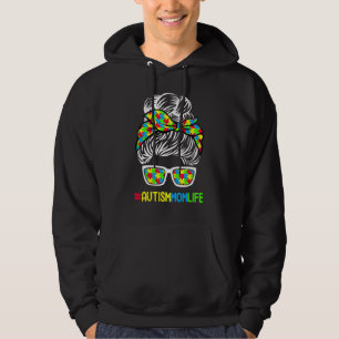 Veste À Capuche Autisme Maman Vie Sensibilisation Messager Bun Puz