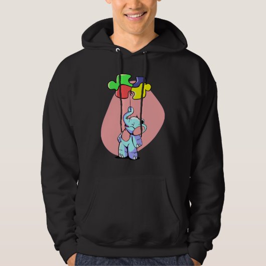 Veste À Capuche Autisme Mini éléphant (Devant)