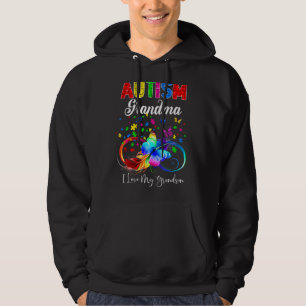 Veste À Capuche Autisme Papillon Gigi I Love My Grandson Support A