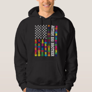 Veste À Capuche Autisme vintage Big Brother Patriotic Puzzle Améri