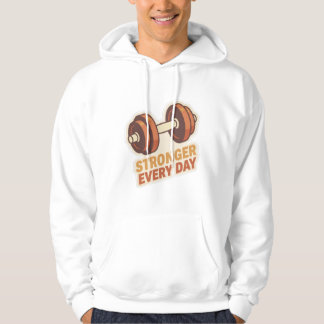 Veste À Capuche Autocollant d'haltère de motivation de gym Plus Fo
