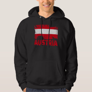 Veste À Capuche Autriche Drapeau Vintage désorganisé Autriche Grun