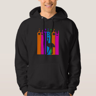 Veste À Capuche Autruche Animal Arc-en-ciel Bulle Avec Silhouette