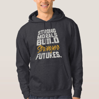 Veste à capuche avec citation : Des morales fortes