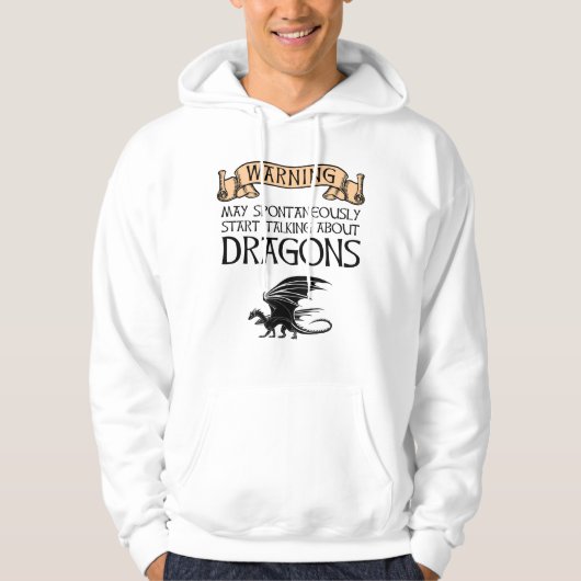 Veste À Capuche Avertissement Peut Commencer À Parler De Dragons (Devant)
