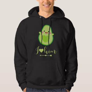 Veste À Capuche Avocado couple I love him partner Valentine s Day