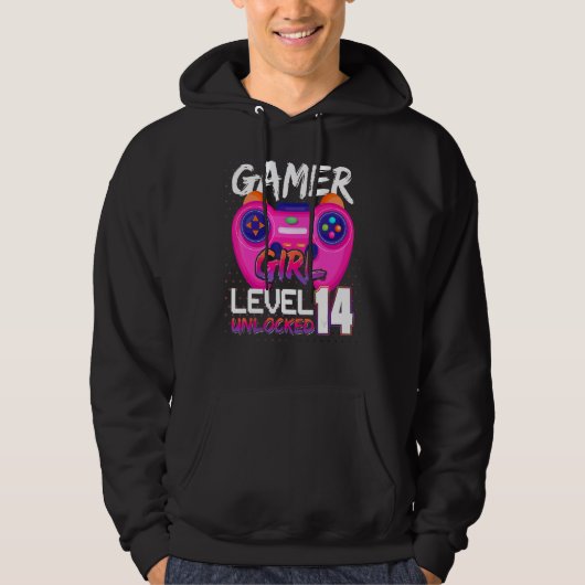 Veste À Capuche Awesome Video Games Controller Level 14 Unlocked G (Devant)