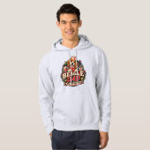 Veste À Capuche Badge d'empreinte de patte de diner rétro pour pap (Devant entier)