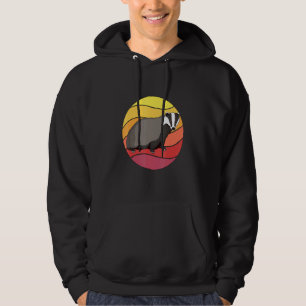 Veste À Capuche Badger Retro Sunset Badger Badger Art Badger