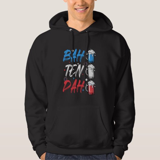 Veste À Capuche BAH TEN DAH Funny 4 juillet barman à bière Ameri (Devant)